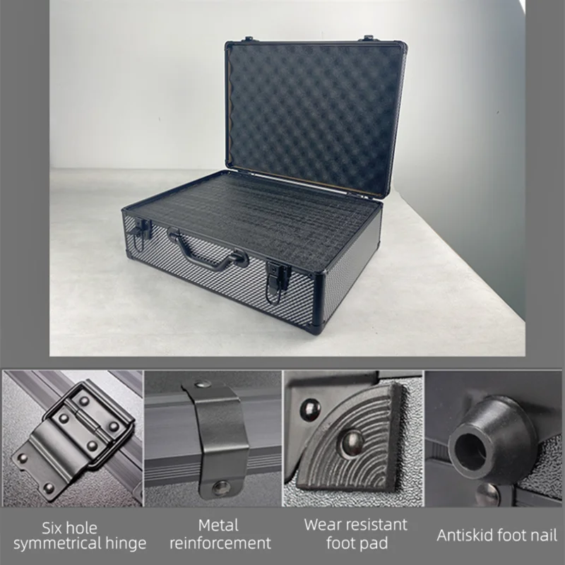 Boîte à outils en aluminium, boîte à outils pour instruments de sécurité portables, mallette à outils, valise à outils résistante aux chocs, mallette antichoc