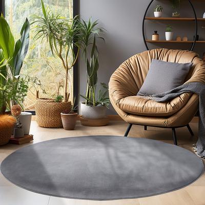 Teppich AYYILDIZ TEPPICHE "SKY 5400", grau, H:7mm Ø:200cm, Polyester, Teppiche, Besonders weich / Softfllor / waschbar Image