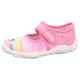 Hausschuh SUPERFIT "BONNY WMS: Mittel" Gr. 30, rosa (rosa, regenbogen, print) Kinder Schuhe Hausschuhe