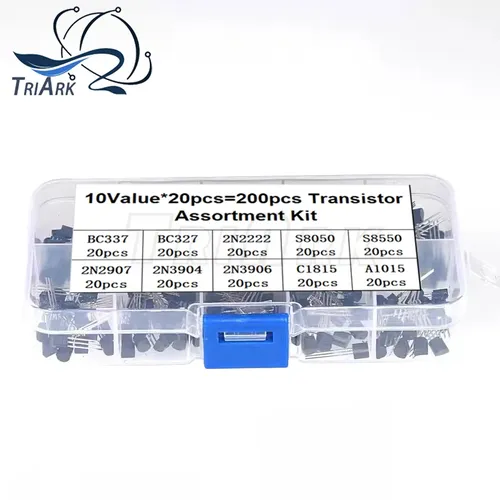 Kit d'assortiment de transistors, 10 valeurs, 200 pièces, BC337 BC327 2N2222 2N2907 2N3904 2N3906