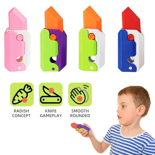 3D Schwerkraft Karotten messer Zappeln Spielzeug Mini Modell Push-Karte kleine Anti-Stress-Spielzeug