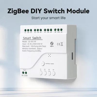 4 Kanäle Tuya ZigBee Smart Switch Modul RF433 Smart Home Automation DIY Breaker Drahtlose Relais Sprachsteuerung für Alexa Google