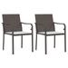 Anself Patio Chairs with Cushions 2 pcs Brown 22 x23.2 x33.1 Poly Rattan