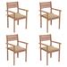 moobody Patio Chairs 4 pcs with Beige Cushions Solid Teak Wood