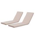 Outdoor Lounge Chair Set of 2 Polyester Chaise Lounge Cushion for Balcony Patio Pool Beach