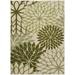 Nourison Home Aloha 5 x 8 Fabric Ivory Green Area Rug