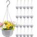 Duslogis 20 Pcs Plastic Hanging Plant Pots 5.1 Inches Hanging Plant Containers Hanging Planters with Drainage Holes and Hooks for Home Garden Balcony Porch (Gray)