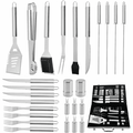 18 Pcs Stainless Steel Accessories BBQ Grill Tools Set Outdoor Combination Kit with Metal Box Packaging (10 PCS/Set)
