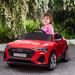 12V Kids Electric Ride On Audi E-tron Car, Battery Powered Toy with Remote Control, Safety Belt, LED Lights, Music and Horn, Red