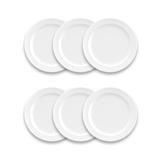 Abode Homewares by TarHong Edge Matte White Salad Plate, 8.5" x 0.7", Set of 6