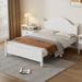 Queen Size Traditional Concise Style White Solid Wood Platform Bed, No Need Box Spring,Featuring A Smooth White Finish
