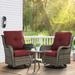 Outdoor Swivel Rocker Patio Chairs with Table Set of 2