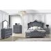 Cameo Grey and Silver 5-Piece Upholstered Tufted Bedroom Set