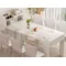 Klappbarer Esstisch, kleiner Haushalt, einziehbarer weißer Schiefer für den Haushalt, ein Tisch, sechs Stühle, kombiniert 1 Meter 8