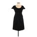 Banana Republic Casual Dress - A-Line Scoop Neck Short sleeves: Black Print Dresses - Women's Size 0