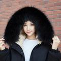 Xinhuadsh Faux Fur Collar Fashionable Bushy DIY Soft Women Faux Fox Fur Collar Winter Coat Hood Decor for Daily Life