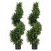 35 inch/2.95 ft Artificial Cypress Topiary Tree Cedar Potted Plant Artificial Cedar Trees Faux Boxwood Topiary Tree Set of 2 Artificial Trees Artificial topiaries Trees