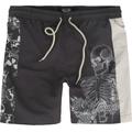 Rock Rebel by EMP Swim Shorts - swim shorts with skeleton print - S to XXL - for Men - dark grey