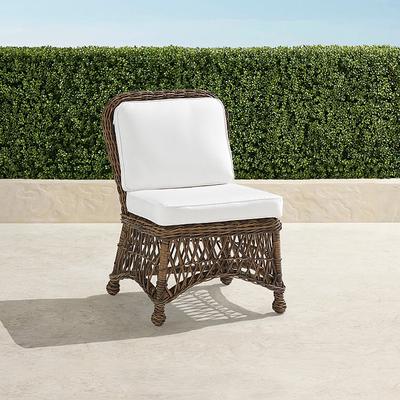 Set of 2 Hampton Dining Side Chairs in Driftwood Wicker - Sunbrella Rain, Rain Sailcloth Salt - Frontgate