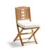 Set of 2 Eden Teak Folding Chair Cushion. - Sailcloth Aruba - Frontgate