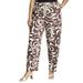 Plus Size Women's Straight Leg Trouser With Hem Slit by ELOQUII in Brush Stroke Swirl (Size 32)