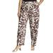 Plus Size Women's Straight Leg Trouser With Hem Slit by ELOQUII in Brush Stroke Swirl (Size 28)