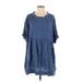 Urban Outfitters Casual Dress - Shift Crew Neck Short sleeves: Blue Print Dresses - Women's Size X-Small