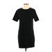 Zara Casual Dress - Mini High Neck Short sleeves: Black Print Dresses - Women's Size Small