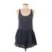 Splendid Casual Dress - Mini Scoop Neck Sleeveless: Blue Print Dresses - Women's Size Medium