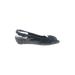 VANELi Flats: Slip-on Wedge Casual Black Print Shoes - Women's Size 7 1/2 - Open Toe