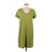 Universal Thread Casual Dress - Shift Scoop Neck Short sleeves: Green Solid Dresses - Women's Size Medium