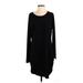 H&M Casual Dress - Shift Scoop Neck Long sleeves: Black Solid Dresses - Women's Size X-Large