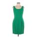 Ann Tjian for Kenar Casual Dress - Sheath Scoop Neck Sleeveless: Green Print Dresses - Women's Size 10