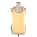 Active by Old Navy Active Tank Top: Yellow Color Block Activewear - Women's Size X-Large