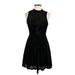 Forever 21 Casual Dress - Party Mock Sleeveless: Black Solid Dresses - Women's Size Large