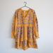 Anthropologie Dresses | Anthropologie Embroidered Dress Xs | Color: Purple/Yellow | Size: Xs