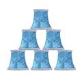 Lamp Shades Set of 6, Fabric Lampshade, Handmade Bell Shade, Small Pleated Empire Shape Chandelier Clip-On Lamp Shade for Table Lamp,light blue