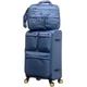 REEKOS Carry-on Suitcase Luggage Expandable Rolling Upright Luggage, 2-Piece Set,Spinner Wheels,TSA Lock for Travel Carry-on Suitcases Carry On Luggages (Color : Blue, Size : 24in)