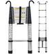 Telescopic Straight Ladder 2m / 2.6m / 3.8m / 5m / 6.2m Telescopic Ladder with Hooks, Aluminum Telescoping Ladders for Home Roof Top Tent RV Attic Outdoor Use, Black, Load 150kg (Size : 3.8m hopeful