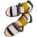 Coach Shoes | Coach Women’s Heather Chalk & Dark Mustard Leather Sandals Size-7 | Color: White/Yellow | Size: 7