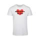 T-Shirt MERCHCODE "Herren Peace - Red Heart White Basic T-Shirt" Gr. XL, weiß (white) Herren Shirts T-Shirts