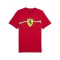 T-Shirt PUMA "Scuderia Ferrari Race Big Shield Motorsport Heritage T-Shirt" Gr. L, rot (rosso corsa red) Herren Shirts T-Shirts