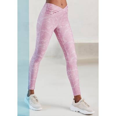 Funktionsleggings LASCANA ACTIVE, Damen, Gr. XS (32/34), N-Gr, rosa (rose), Obermaterial: 85% Polyester, 15% Elasthan, bedruckt, sportlich, figurbetont lang, Hosen, Sportleggings im Allover-Druck Image