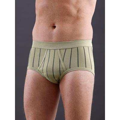 Slip WÄSCHEPUR, Herren, Gr. 7, grün (khaki, gestreift), 75% Baumwolle, 25% Polyester, Unterhosen Image