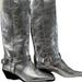 Anthropologie Shoes | Caverley Milly Boot Crinkle Silver Sizes 39 Antropologie | Color: Silver | Size: 9