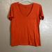 Madewell Tops | Madewell Orange Cotton V Neck Tee Small | Color: Orange | Size: S