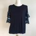 Anthropologie Tops | Anthropologie | Cloth & Stone Navy Ruffle Sleeve Top | Color: Blue | Size: M