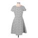 BCBGMAXAZRIA Casual Dress - A-Line: Gray Marled Dresses - Women's Size Small