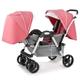 Double Baby Stroller Tandem Carriage for Newborn, Umbrella Twins Stroller Pushchair Shock Absorbing Twin Baby Pram Stroller for Infant and Toddler Can Sit and Lie Down (Color : Pink)