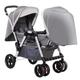 Travel Pushchair Shock Absorbing Twins Baby Stroller, Tandem Double Baby Carriage Stroller for Newborn, Twin Baby Pram Stroller for Infant and Toddler Can Sit and Lie Down (Color : Gray A)